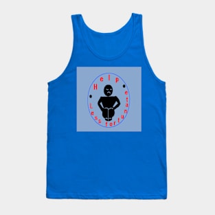 Help Less Fortunate Design on Blue Background Tank Top